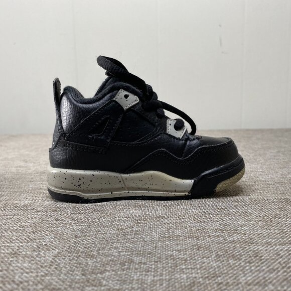 Nike Jordan 4 Retro (TD) 4C Black/Tech Grey-White 707432-003 - Picture 9 of 11